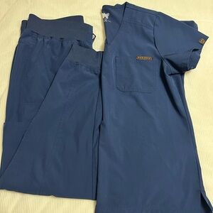 Monarch Women's Blue Scrub Set